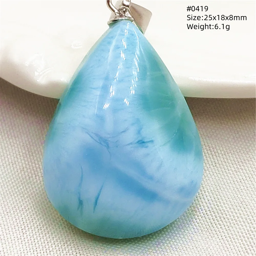 Natural Blue Larimar Heart Pendant Necklace Gemstone Women Men Larimar 17.5*19mm 18K Gold Love Larimar Fashion Jewelry AAAAAA - Image 17