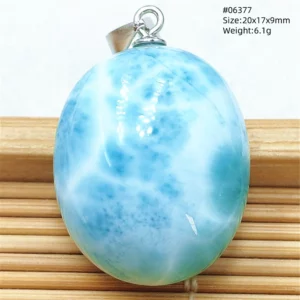 Natural Blue Larimar Heart Pendant Necklace Gemstone Women Men Larimar 17.5*19mm 18K Gold Love Larimar Fashion Jewelry AAAAAA - Image 5