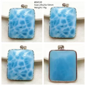 Natural Blue Larimar Heart Pendant Necklace Gemstone Women Men Larimar 17.5*19mm 18K Gold Love Larimar Fashion Jewelry AAAAAA - Image 50