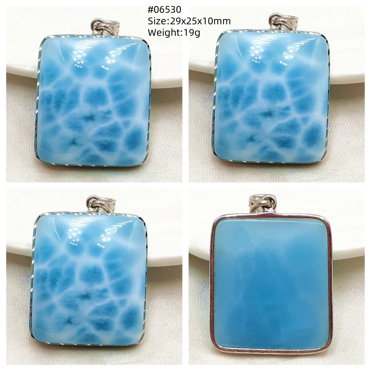 Natural Blue Larimar Heart Pendant Necklace Gemstone Women Men Larimar 17.5*19mm 18K Gold Love Larimar Fashion Jewelry AAAAAA - Image 50