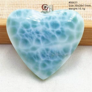 Natural Blue Larimar Heart Pendant Necklace Gemstone Women Men Larimar 17.5*19mm 18K Gold Love Larimar Fashion Jewelry AAAAAA - Image 61