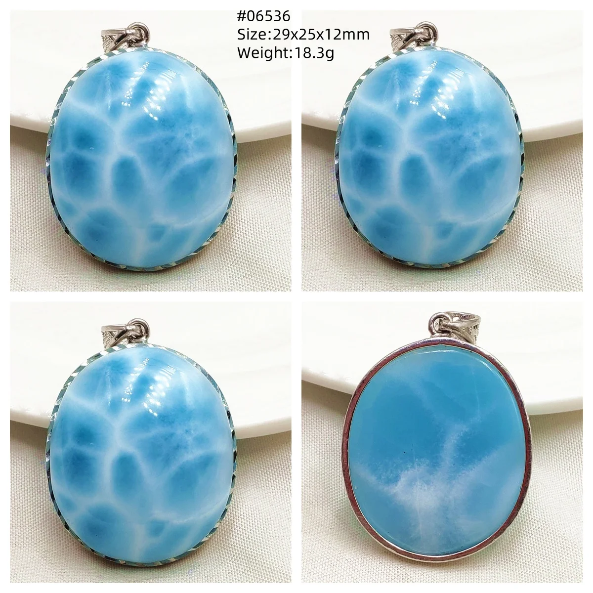 Natural Blue Larimar Heart Pendant Necklace Gemstone Women Men Larimar 17.5*19mm 18K Gold Love Larimar Fashion Jewelry AAAAAA - Image 45