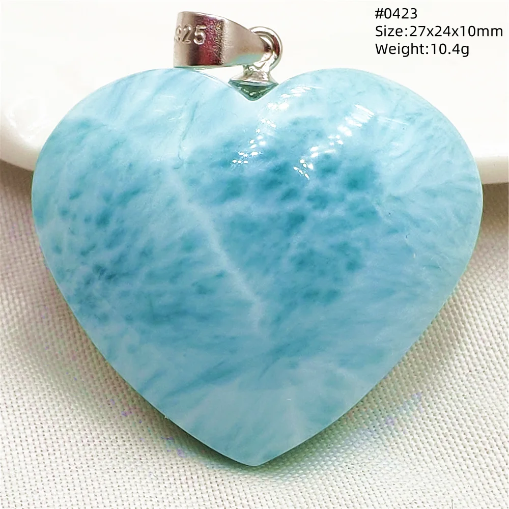 Natural Blue Larimar Heart Pendant Necklace Gemstone Women Men Larimar 17.5*19mm 18K Gold Love Larimar Fashion Jewelry AAAAAA - Image 15