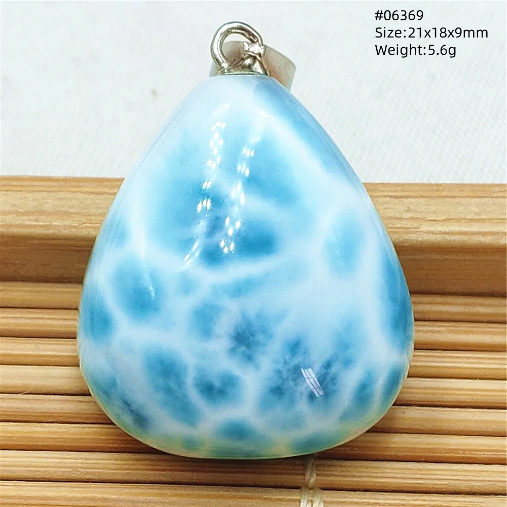 Natural Blue Larimar Heart Pendant Necklace Gemstone Women Men Larimar 17.5*19mm 18K Gold Love Larimar Fashion Jewelry AAAAAA - Image 1