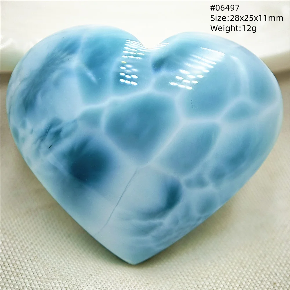 Oval Blue Larimar Teardrop Pendant Necklace, AAAAAA - Image 50