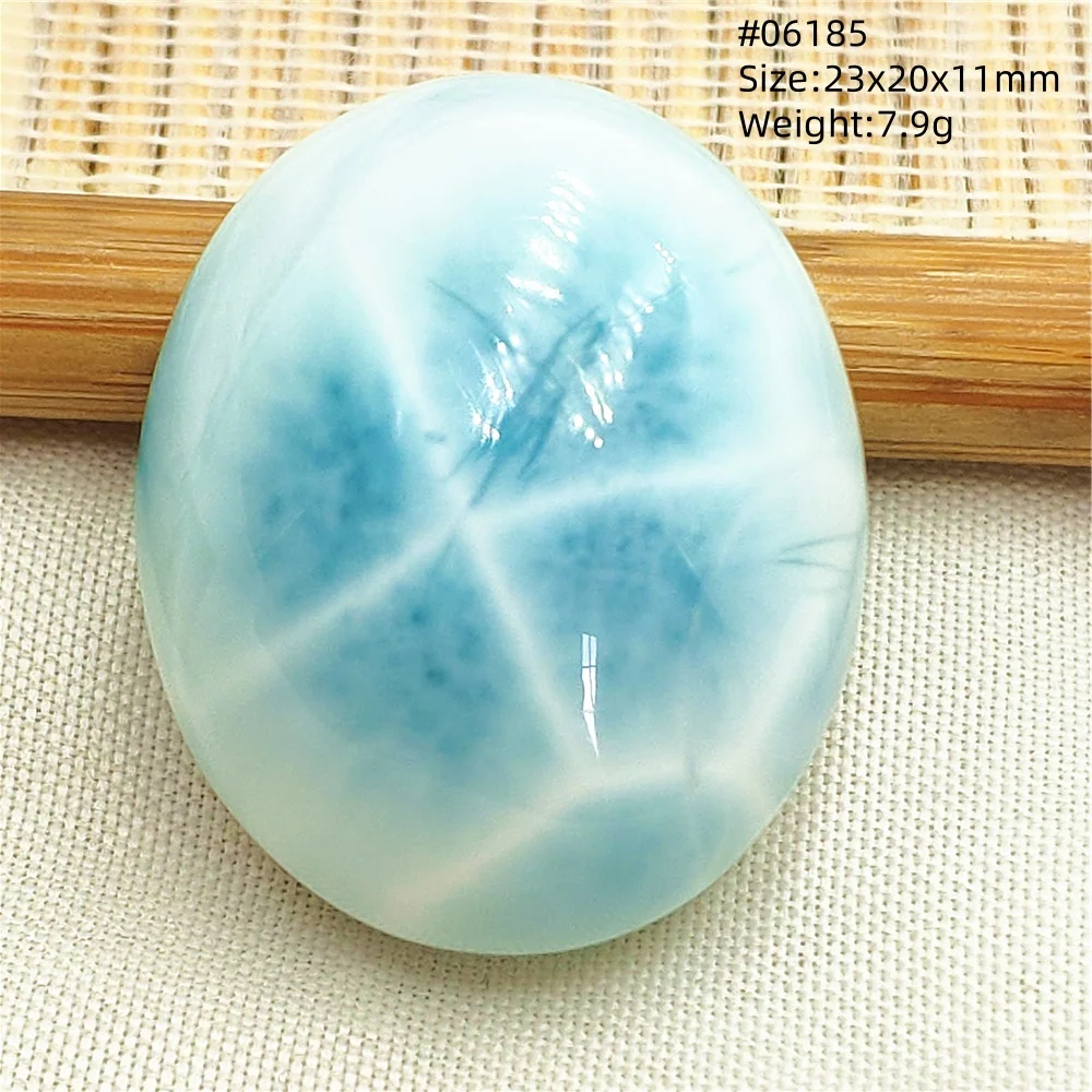 Oval Blue Larimar Teardrop Pendant Necklace, AAAAAA - Image 10