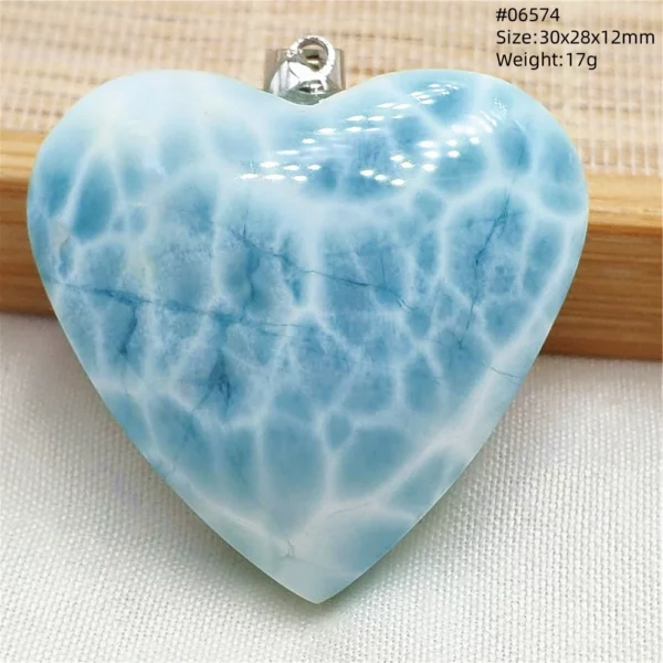 Oval Blue Larimar Teardrop Pendant Necklace, AAAAAA