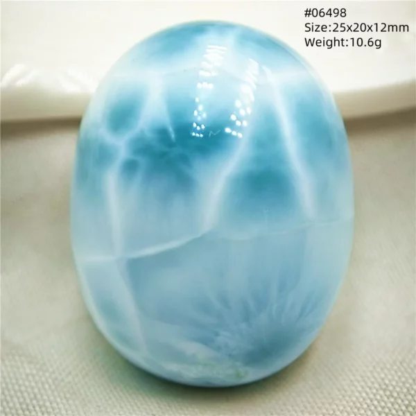 Oval Blue Larimar Teardrop Pendant Necklace, AAAAAA