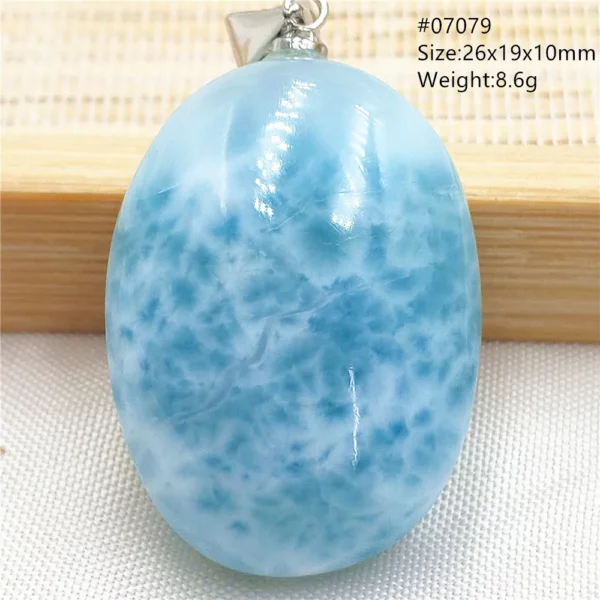 Oval Blue Larimar Teardrop Pendant Necklace, AAAAAA