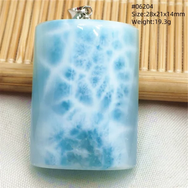 Oval Blue Larimar Teardrop Pendant Necklace, AAAAAA