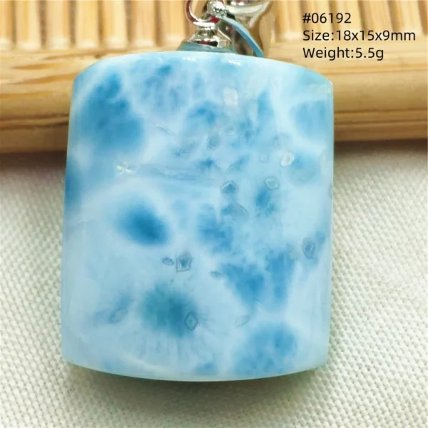 Oval Blue Larimar Teardrop Pendant Necklace, AAAAAA
