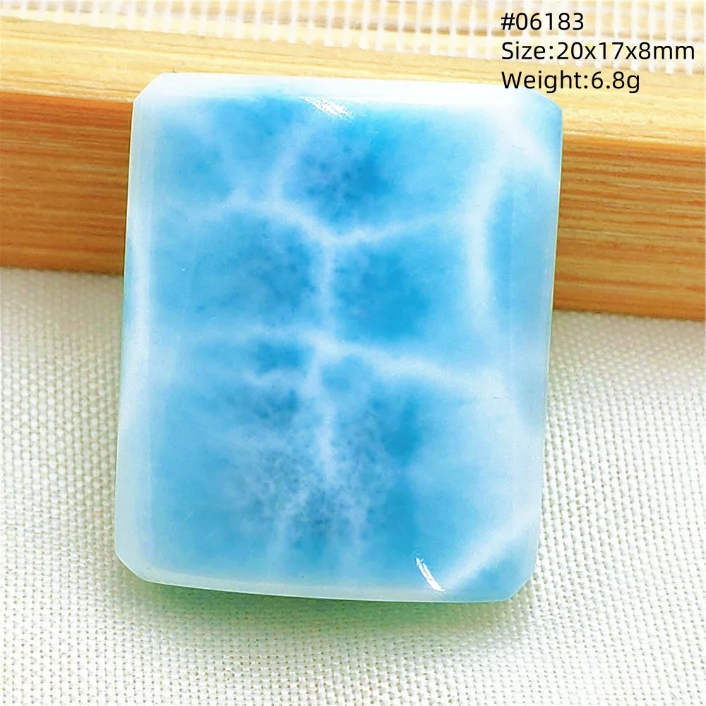 Oval Blue Larimar Teardrop Pendant Necklace, AAAAAA - Image 8