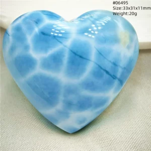 Oval Blue Larimar Teardrop Pendant Necklace, AAAAAA - Image 53