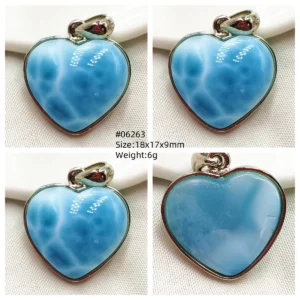 Natural Blue Larimar Pendant Necklace Water Pattern From Dominica Larimar Fashion Jewelry Women Men Rare Stone AAAAAA - Image 27
