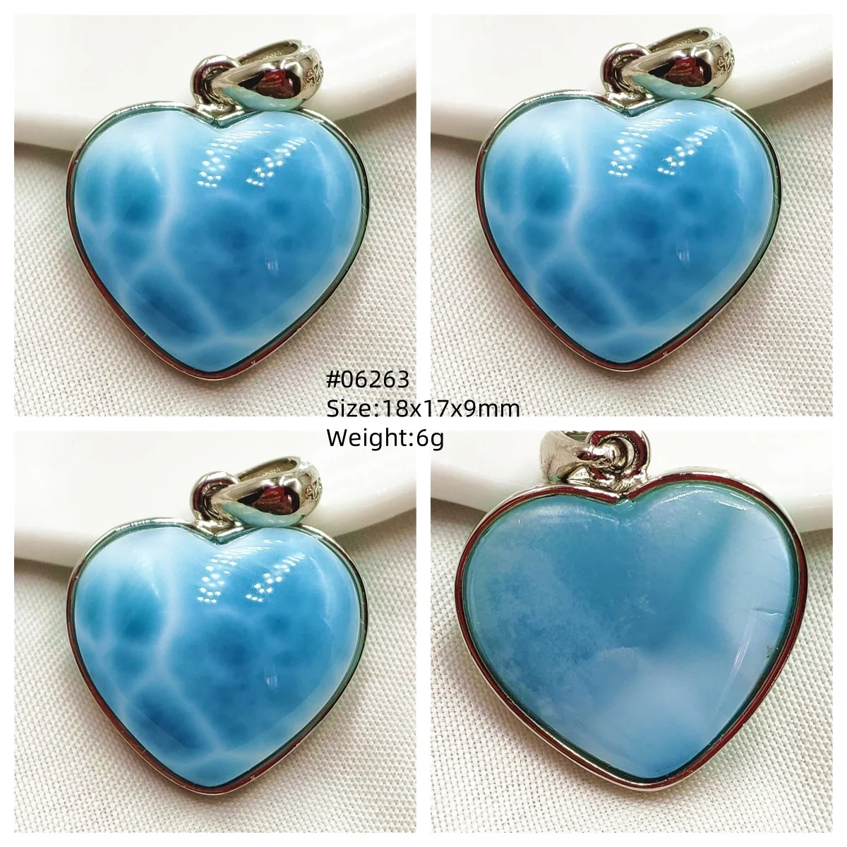 Natural Blue Larimar Pendant Necklace Water Pattern From Dominica Larimar Fashion Jewelry Women Men Rare Stone AAAAAA - Image 27
