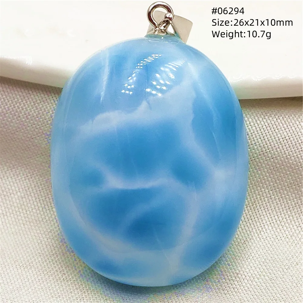 Natural Blue Larimar Pendant Necklace Water Pattern From Dominica Larimar Fashion Jewelry Women Men Rare Stone AAAAAA - Image 61