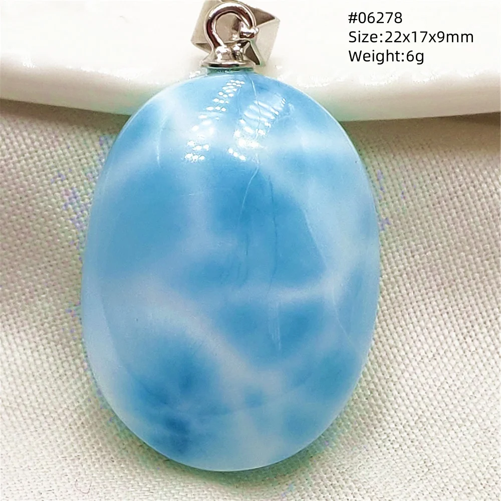 Natural Blue Larimar Pendant Necklace Water Pattern From Dominica Larimar Fashion Jewelry Women Men Rare Stone AAAAAA - Image 67