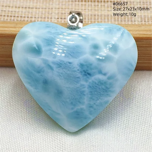 Natural Blue Larimar Pendant Necklace Water Pattern From Dominica Larimar Fashion Jewelry Women Men Rare Stone AAAAAA