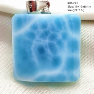 Natural Blue Larimar Pendant Necklace Water Pattern From Dominica Larimar Fashion Jewelry Women Men Rare Stone AAAAAA - Image 62