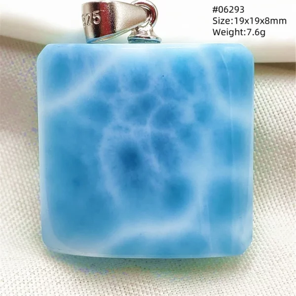 Natural Blue Larimar Pendant Necklace Water Pattern From Dominica Larimar Fashion Jewelry Women Men Rare Stone AAAAAA