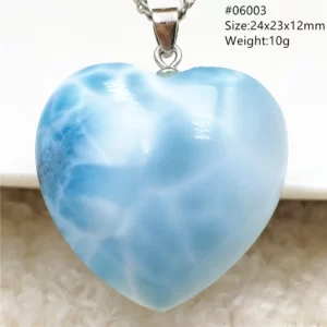 Natural Blue Larimar Pendant Necklace Water Pattern From Dominica Larimar Fashion Jewelry Women Men Rare Stone AAAAAA - Image 60