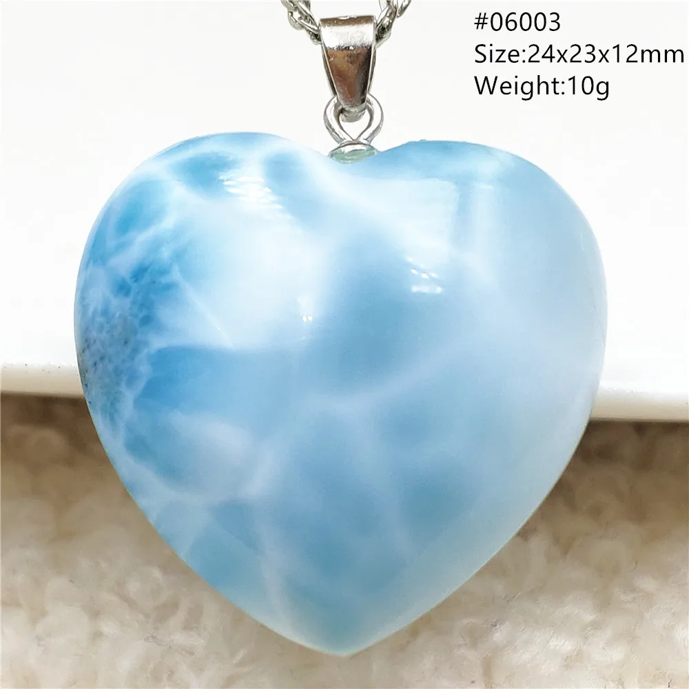 Natural Blue Larimar Pendant Necklace Water Pattern From Dominica Larimar Fashion Jewelry Women Men Rare Stone AAAAAA - Image 60