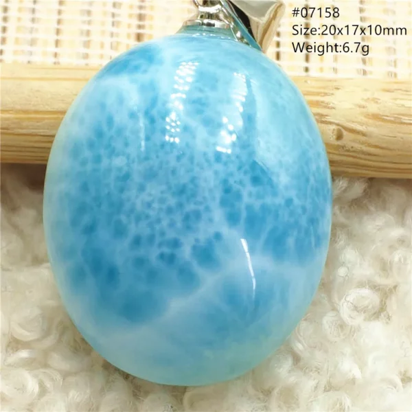 Natural Blue Larimar Pendant Necklace Water Pattern From Dominica Larimar Fashion Jewelry Women Men Rare Stone AAAAAA