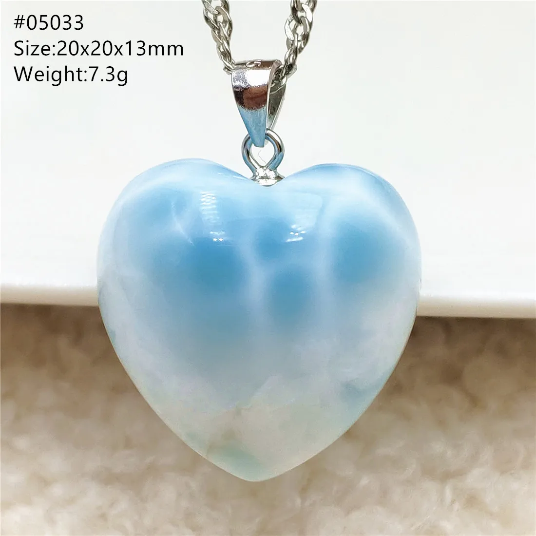 Natural Blue Larimar Pendant Necklace Water Pattern From Dominica Larimar Fashion Jewelry Women Men Rare Stone AAAAAA - Image 41