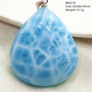 Natural Blue Larimar Pendant Necklace Water Pattern From Dominica Larimar Fashion Jewelry Women Men Rare Stone AAAAAA - Image 72