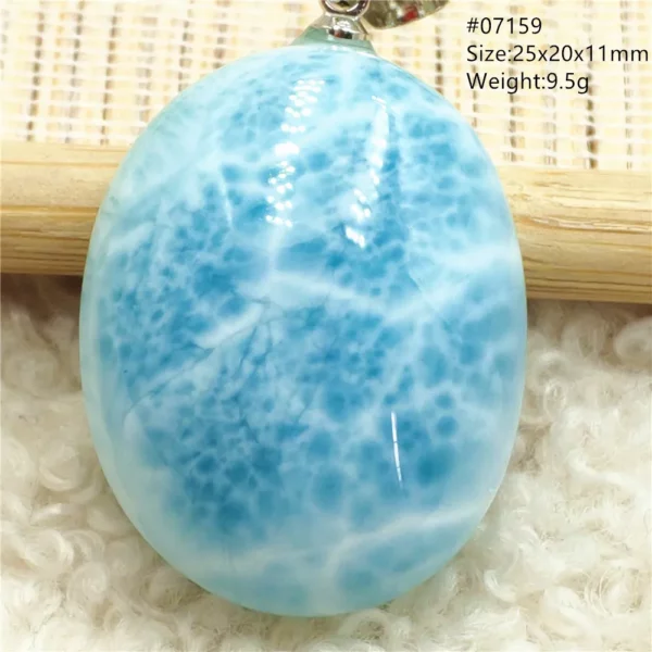 Natural Blue Larimar Pendant Necklace Water Pattern From Dominica Larimar Fashion Jewelry Women Men Rare Stone AAAAAA