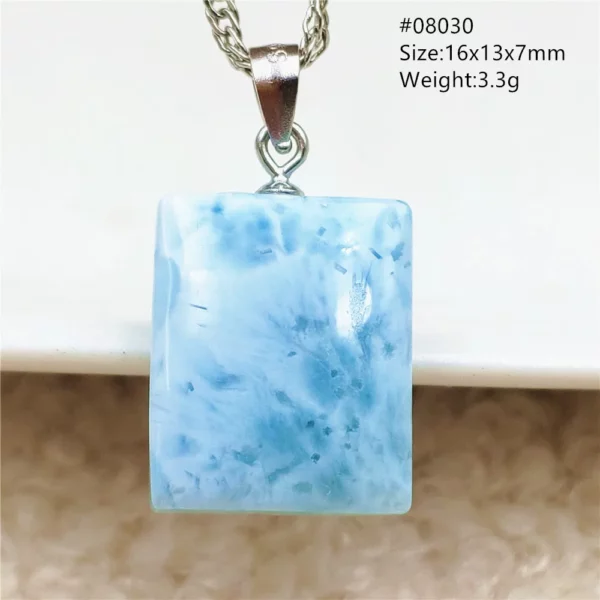 Natural Blue Larimar Pendant Necklace Water Pattern From Dominica Larimar Fashion Jewelry Women Men Rare Stone AAAAAA