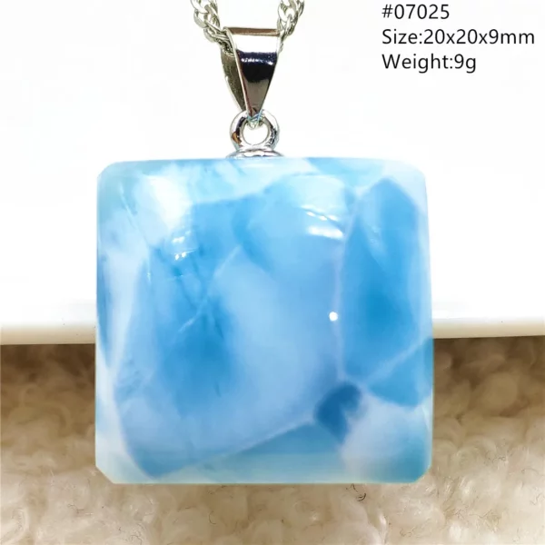 Natural Blue Larimar Pendant Necklace Water Pattern From Dominica Larimar Fashion Jewelry Women Men Rare Stone AAAAAA