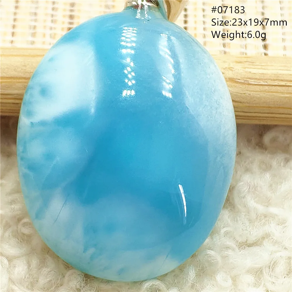 Natural Blue Larimar Pendant Necklace Water Pattern From Dominica Larimar Fashion Jewelry Women Men Rare Stone AAAAAA - Image 71