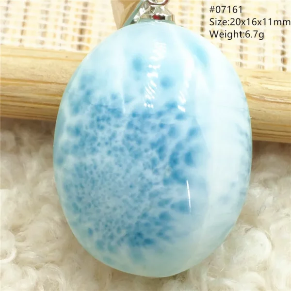 Natural Blue Larimar Pendant Necklace Water Pattern From Dominica Larimar Fashion Jewelry Women Men Rare Stone AAAAAA