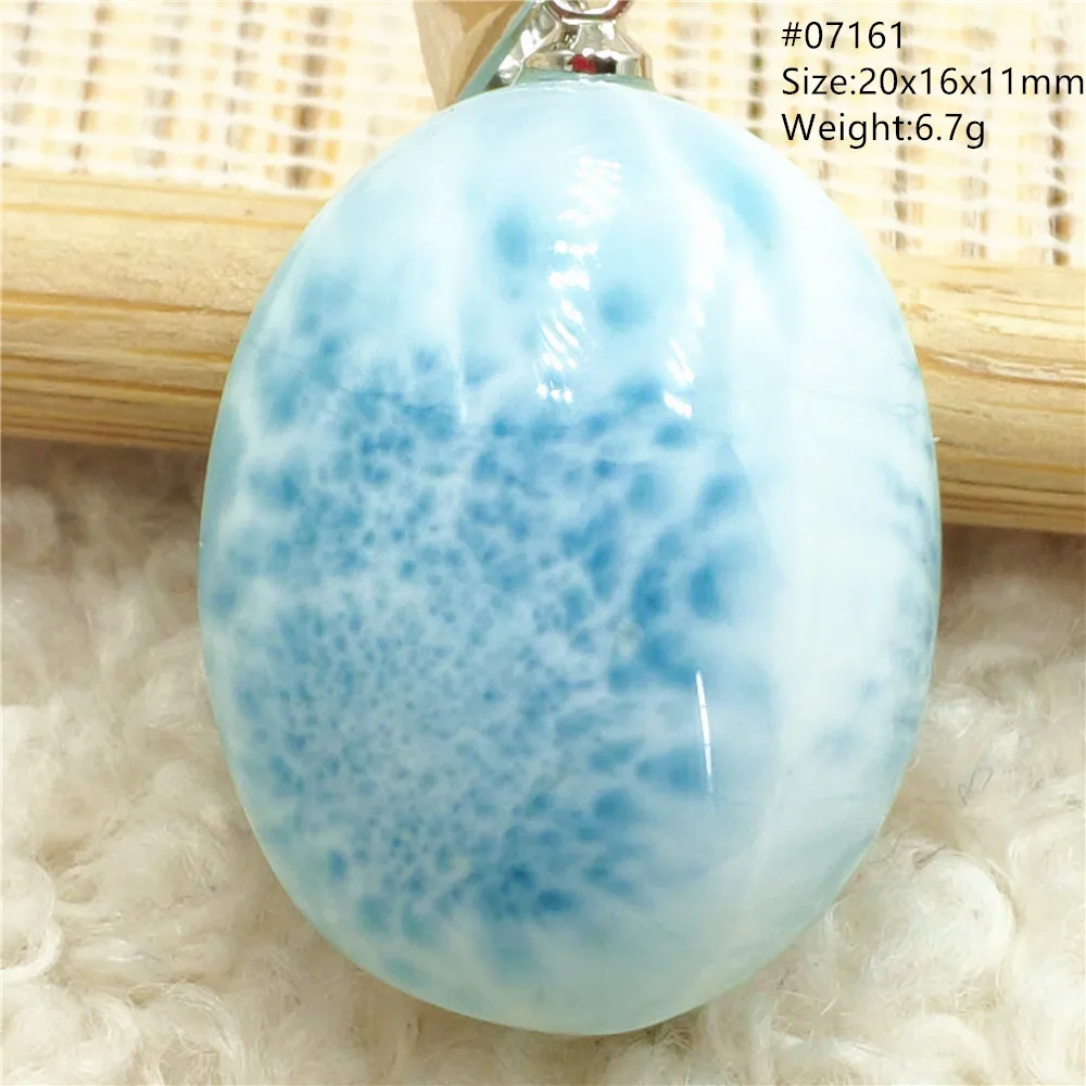 Natural Blue Larimar Pendant Necklace Water Pattern From Dominica Larimar Fashion Jewelry Women Men Rare Stone AAAAAA - Image 29