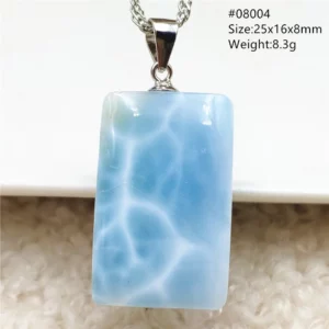 Natural Blue Larimar Pendant Necklace Water Pattern From Dominica Larimar Fashion Jewelry Women Men Rare Stone AAAAAA - Image 33