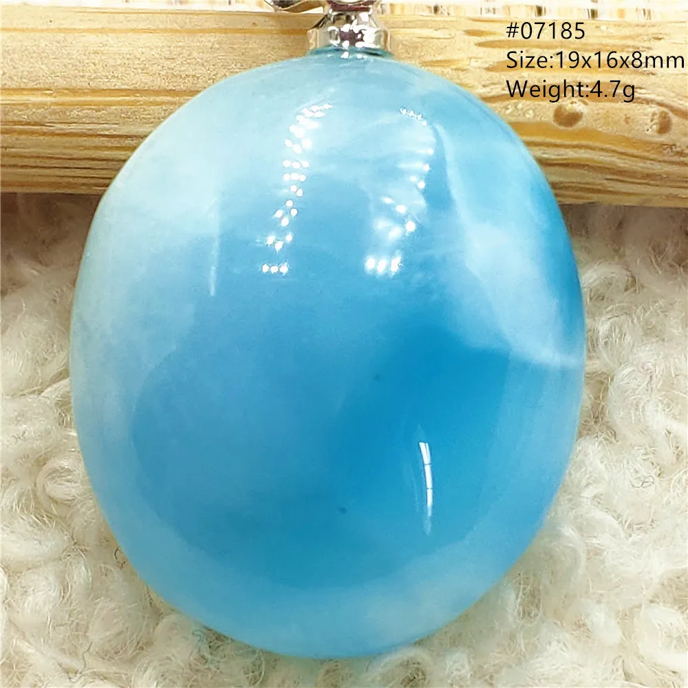 Natural Blue Larimar Pendant Necklace Water Pattern From Dominica Larimar Fashion Jewelry Women Men Rare Stone AAAAAA - Image 69