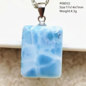 Natural Blue Larimar Pendant Necklace Water Pattern From Dominica Larimar Fashion Jewelry Women Men Rare Stone AAAAAA - Image 24