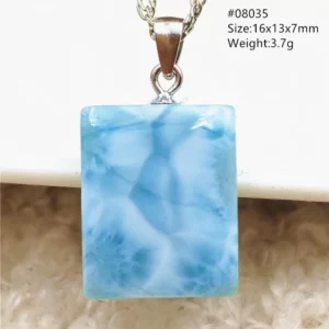Natural Blue Larimar Pendant Necklace Water Pattern From Dominica Larimar Fashion Jewelry Women Men Rare Stone AAAAAA - Image 26