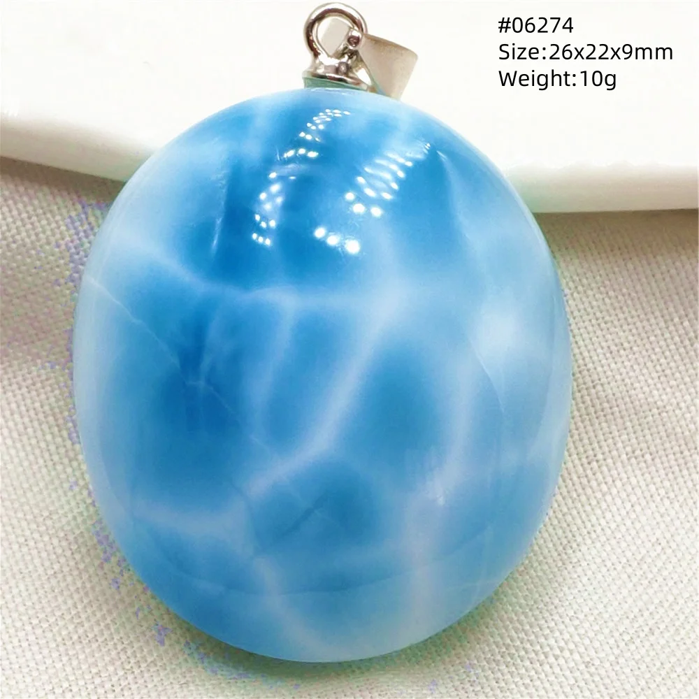 Natural Blue Larimar Pendant Necklace Water Pattern From Dominica Larimar Fashion Jewelry Women Men Rare Stone AAAAAA - Image 70