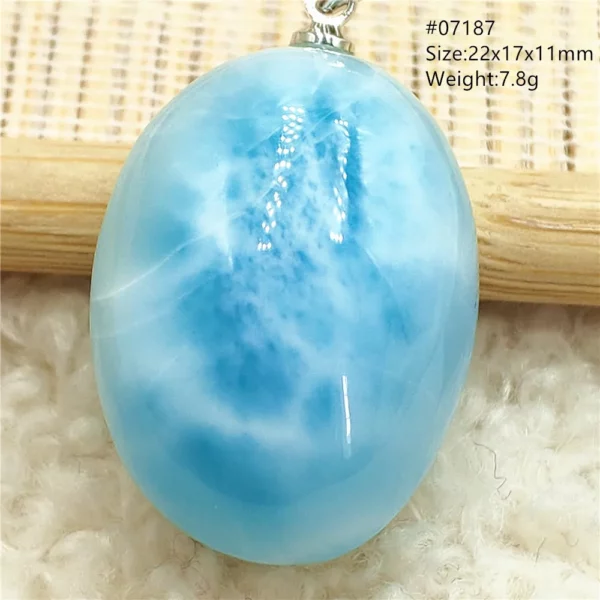 Natural Blue Larimar Pendant Necklace Water Pattern From Dominica Larimar Fashion Jewelry Women Men Rare Stone AAAAAA