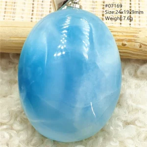 Natural Blue Larimar Pendant Necklace Water Pattern From Dominica Larimar Fashion Jewelry Women Men Rare Stone AAAAAA - Image 39