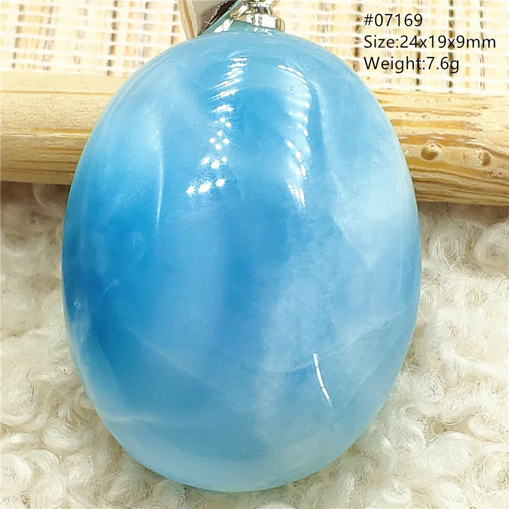 Natural Blue Larimar Pendant Necklace Water Pattern From Dominica Larimar Fashion Jewelry Women Men Rare Stone AAAAAA - Image 39