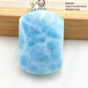 Natural Blue Larimar Pendant Necklace Water Pattern From Dominica Larimar Fashion Jewelry Women Men Rare Stone AAAAAA - Image 8