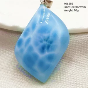 Natural Blue Larimar Pendant Necklace Water Pattern From Dominica Larimar Fashion Jewelry Women Men Rare Stone AAAAAA - Image 58