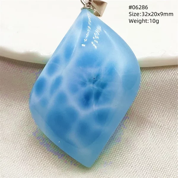 Natural Blue Larimar Pendant Necklace Water Pattern From Dominica Larimar Fashion Jewelry Women Men Rare Stone AAAAAA