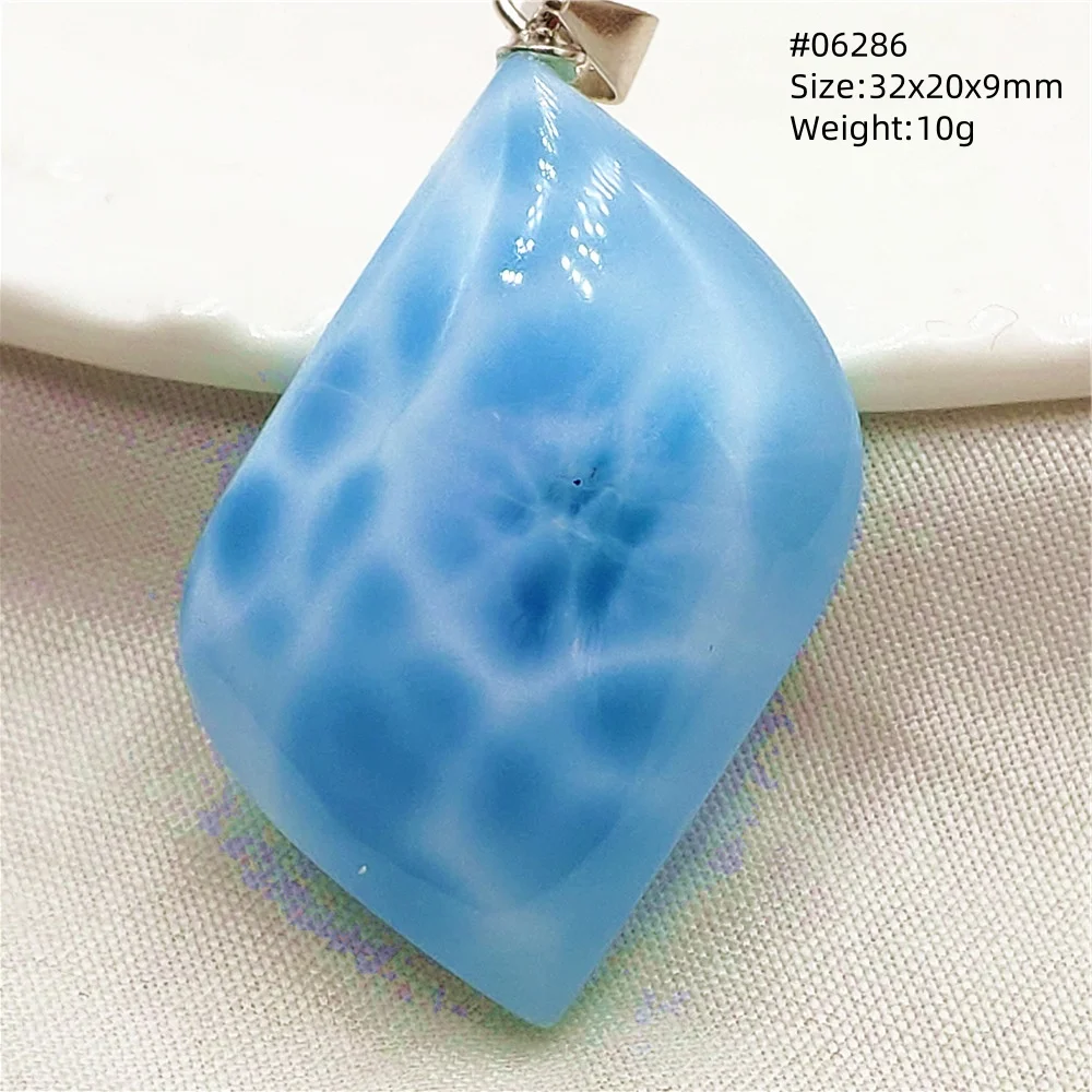 Natural Blue Larimar Pendant Necklace Water Pattern From Dominica Larimar Fashion Jewelry Women Men Rare Stone AAAAAA - Image 58
