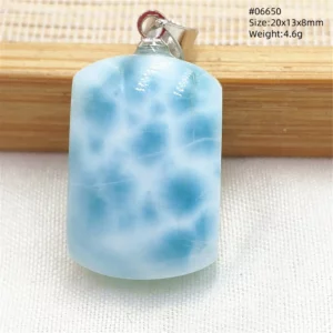 Natural Blue Larimar Pendant Necklace Water Pattern From Dominica Larimar Fashion Jewelry Women Men Rare Stone AAAAAA - Image 9