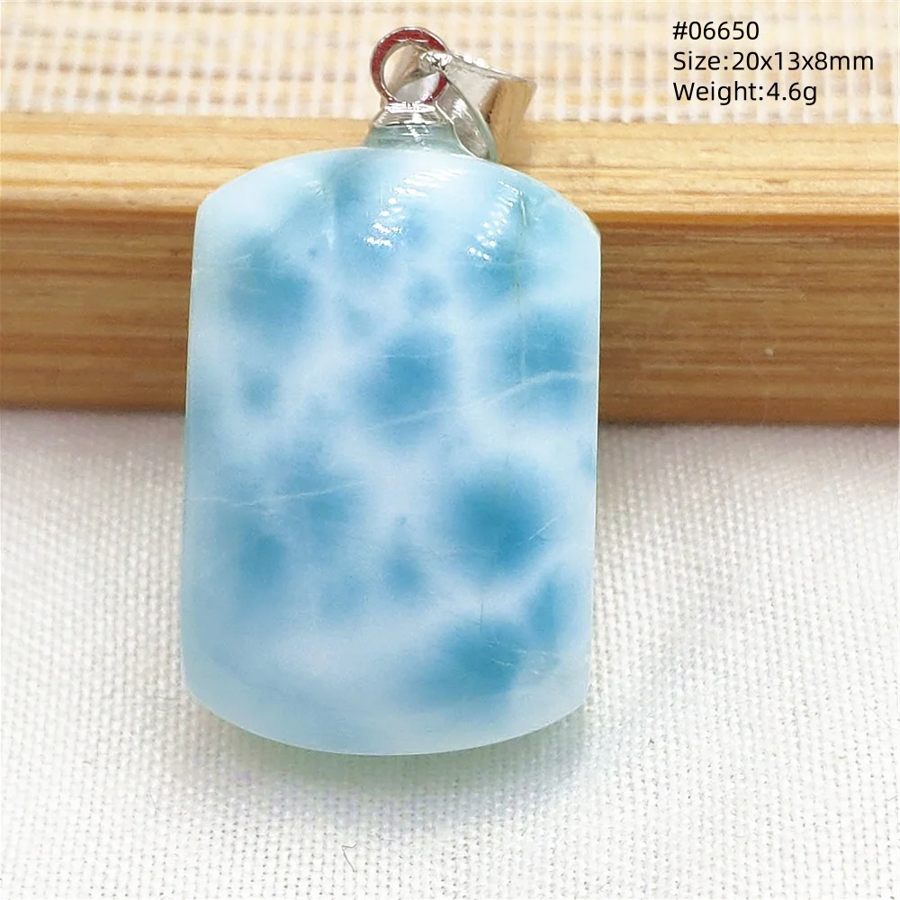 Natural Blue Larimar Pendant Necklace Water Pattern From Dominica Larimar Fashion Jewelry Women Men Rare Stone AAAAAA - Image 9