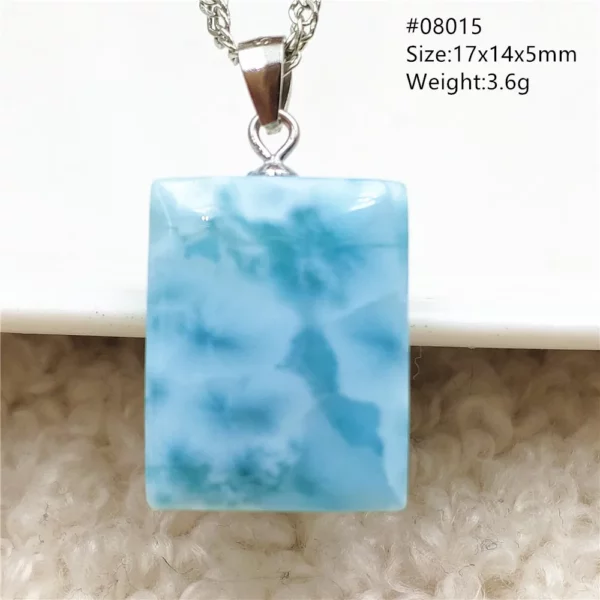 Natural Blue Larimar Pendant Necklace Water Pattern From Dominica Larimar Fashion Jewelry Women Men Rare Stone AAAAAA